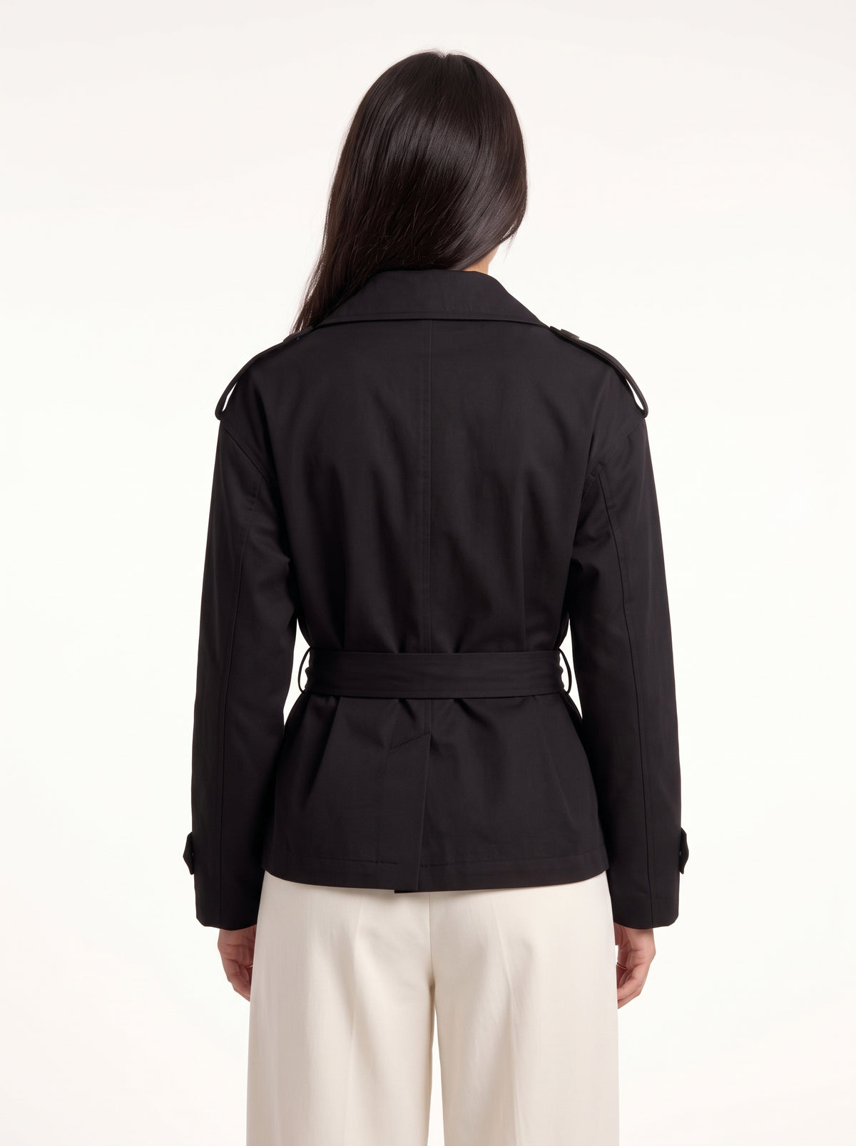 L’Officière Cropped Trench (Black)