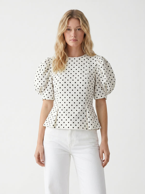 Élodie Évasée Blouse (polka-dots)