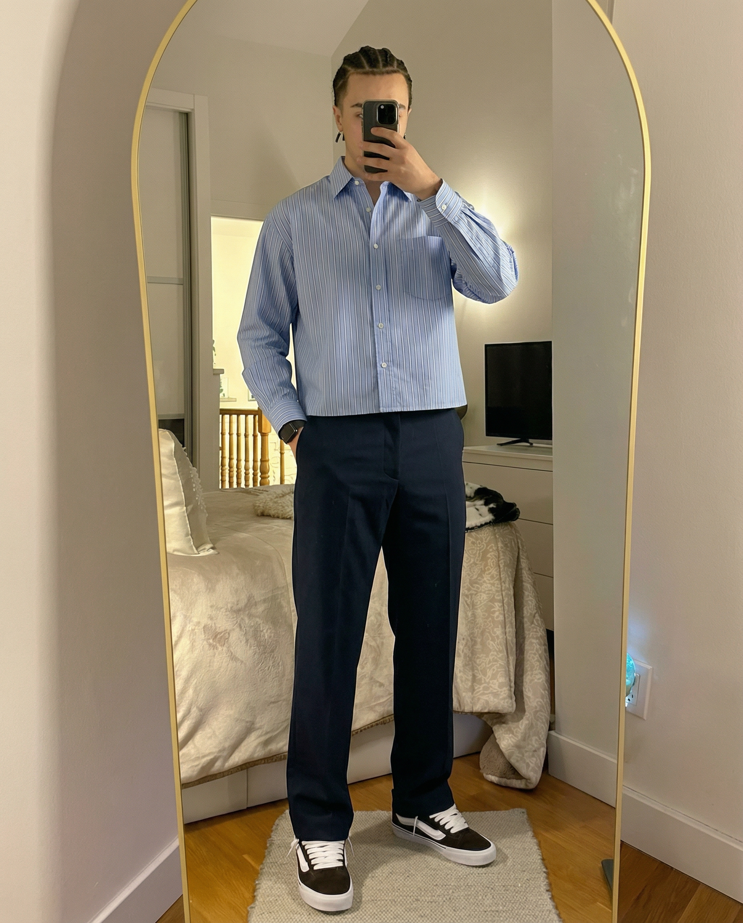 STND. Azure Cropped Tailored Shirt (men)