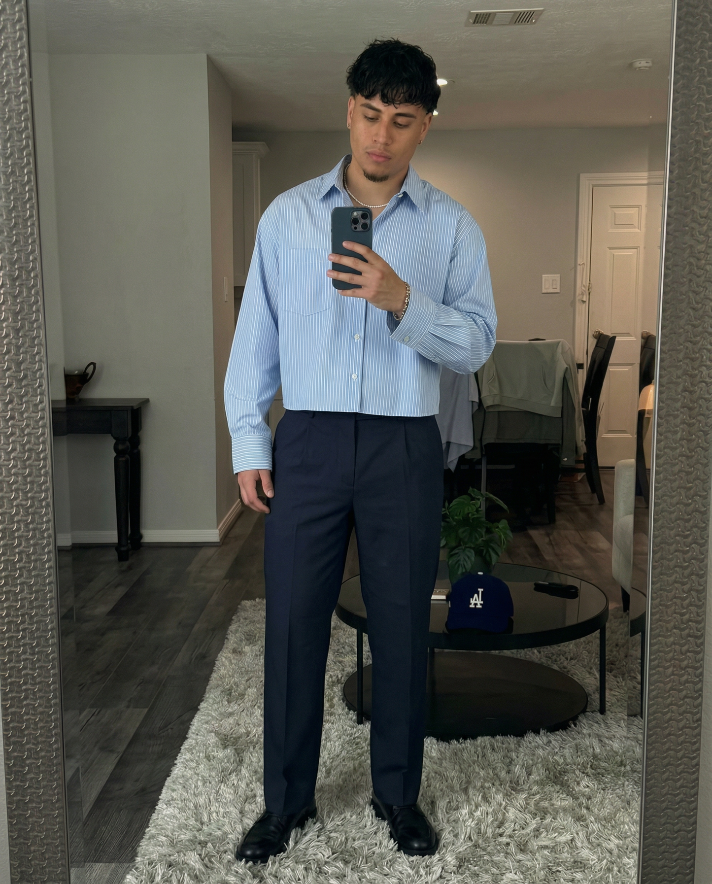 STND. Azure Cropped Tailored Shirt (men)