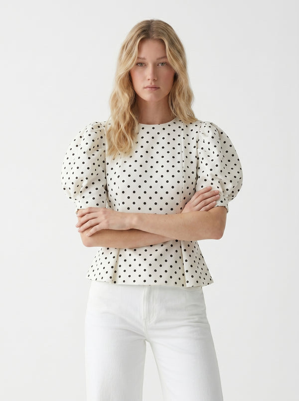 Élodie Évasée Blouse (polka-dots)